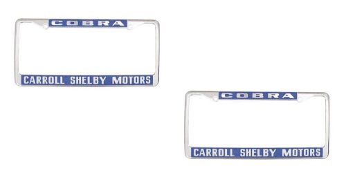 Cobra carroll shelby motors new license plate frames - pair