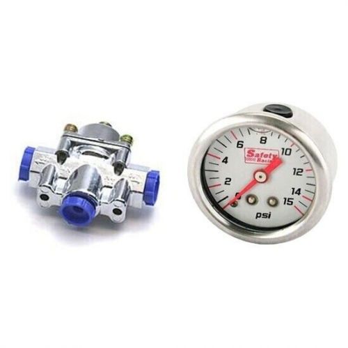 Holley fuel pressure regulator &amp; liquid filled gauge kit 4.5-9psi