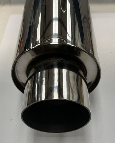 Stainless steel 14&#034; long exhaust silencer box 2.5&#034; inlet 65mm universal