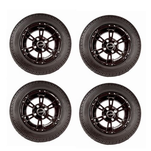 10&#034; werewolf wheels and 205/50-10 lopro tires for golf carts (set of 4)