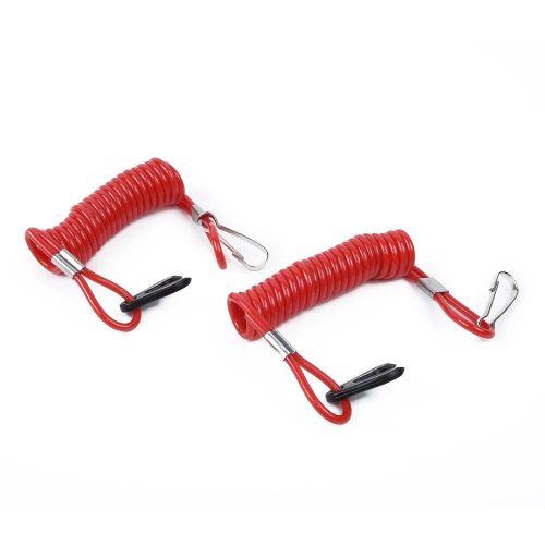 For pwc jet ski wave runner stops key floating lanyard red safety rope 2pcs