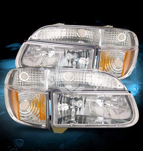 95-01 ford explorer/97 mercury mountaineer crystal chrome headlights+corner lamp