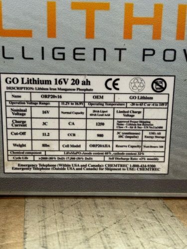 Go lithium 16v battery and charger