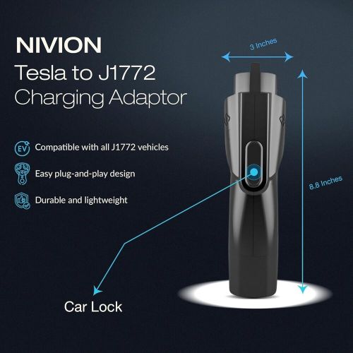 Nivion 80a tesla to j1772 charging adapter –250v for j1772 evs &amp; phevs