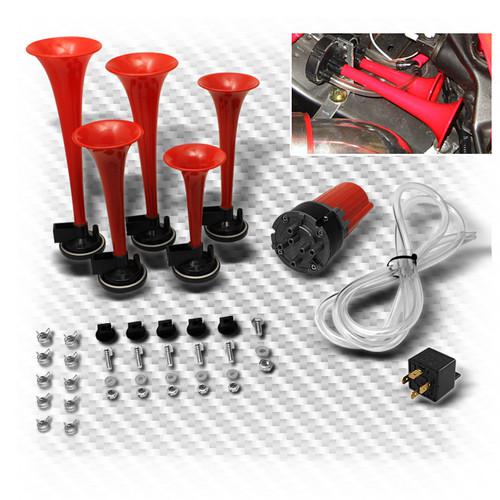 Tuned music "la cucarcha" musical 12v 5 trumpets air horn kit w/compressor+hose