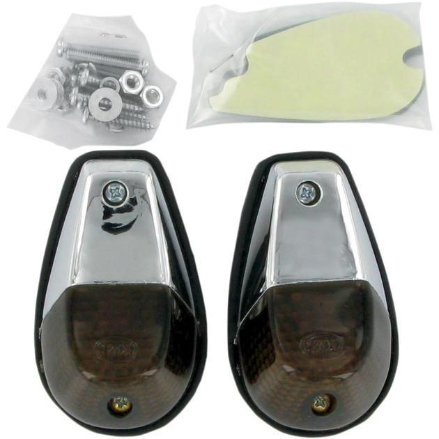 K&s flush mount marker light set dual filament chrome smoke