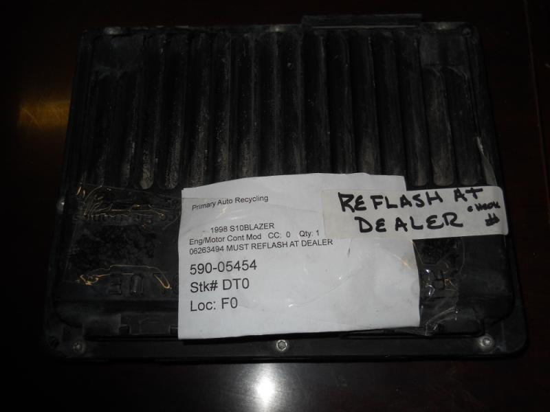 98 99 00 s10 blazer engine ecm elec cont unit ecu rh fr eng comp