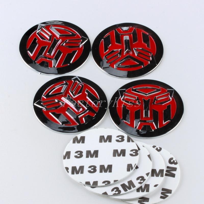 New 4pcs transformer hub cap wheel center emblem sticker autobots red 