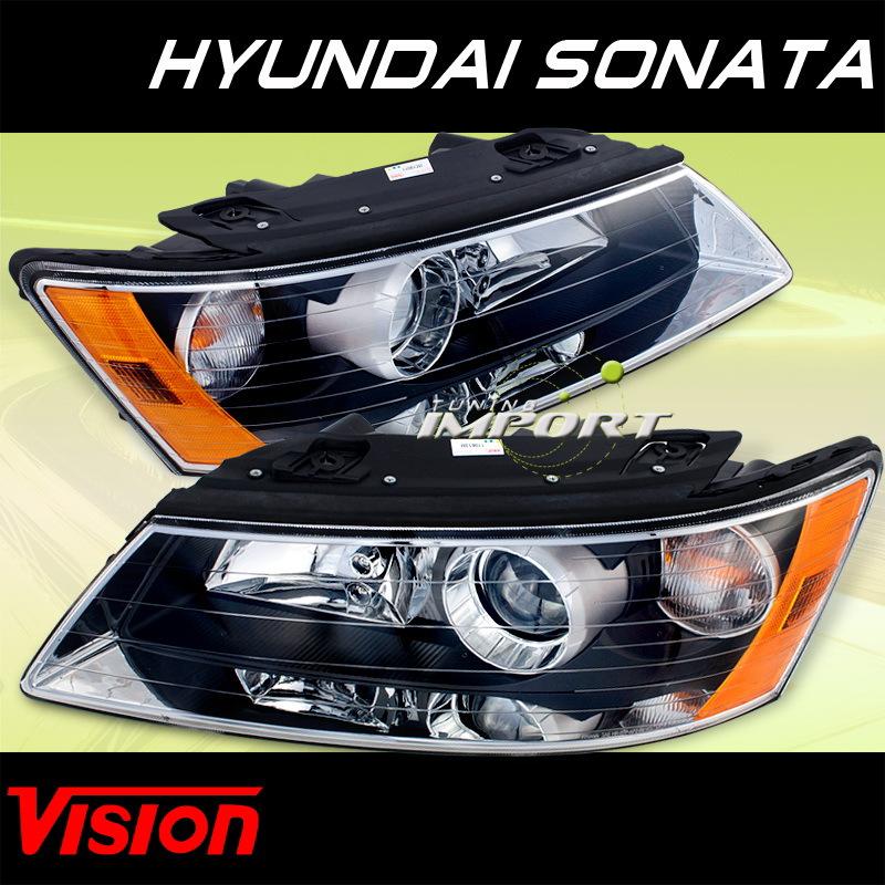 Vision sport style pair left right head lights lamp set fit hyundai sonata sedan