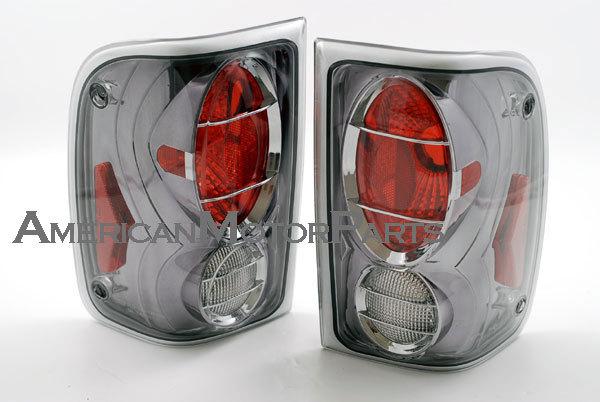 Depo pair euro gun metal style altezza tail lights 01-05 ford ranger w/o stx