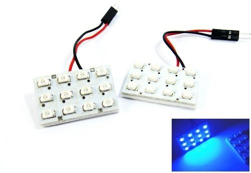 2 blue 12 smd led light panel t10 168 194 bulb dome map courtesy trunk ba9s 6418