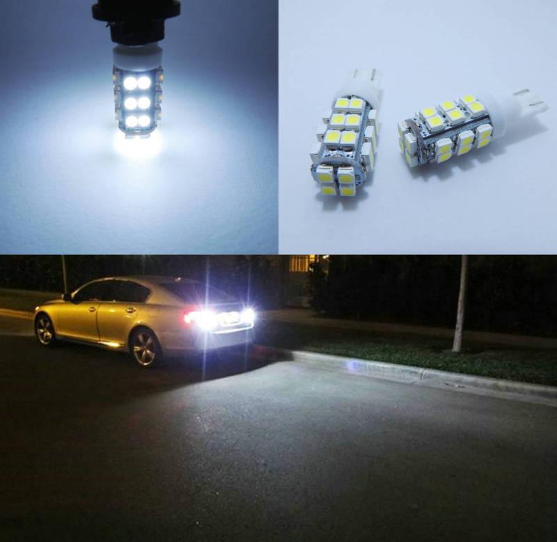 2x hid white t10 28smd led reverse lamp light bulb back up backup xenon 194 168 