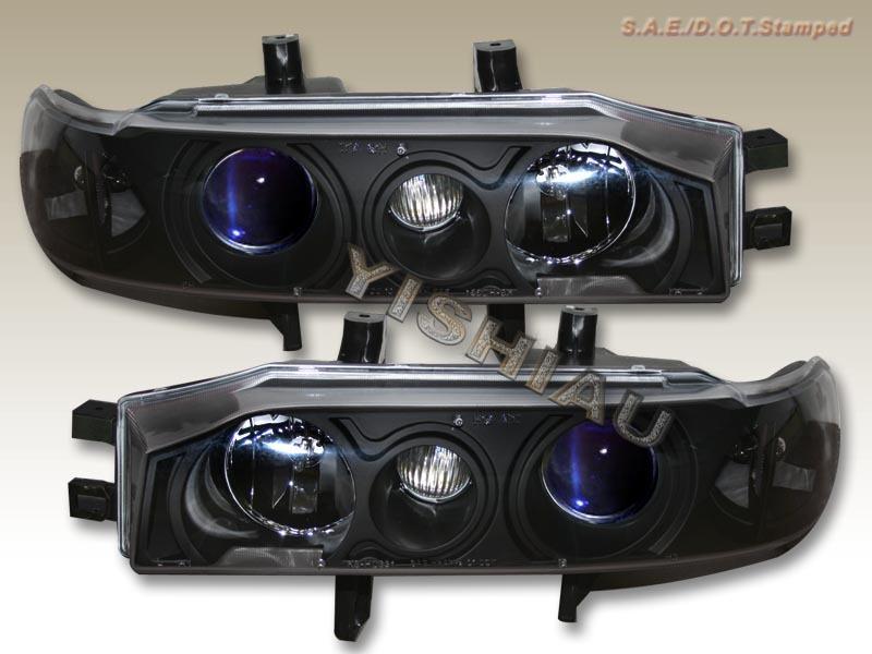 90-93 honda accord projector headlights jdm black 92 91