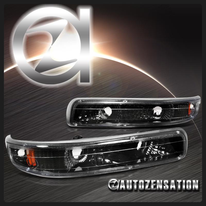 99-02 silverado / 00-06 tahoe suburban black clear parking bumper lights