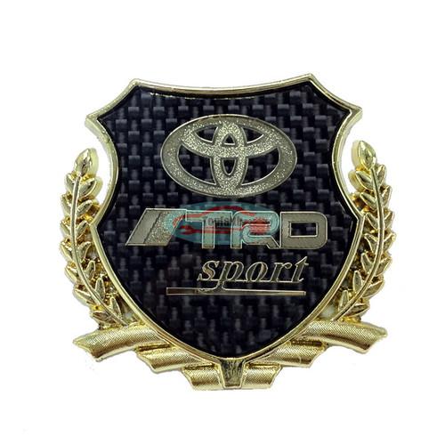 2pcs gold carbon fiber side rear trunk emblems emblem badge sticker 