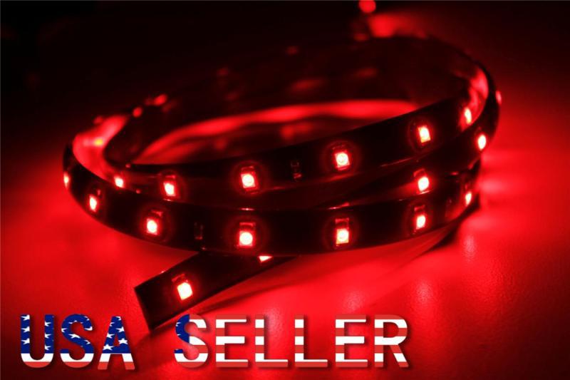 60cm  24" light 1210 30 smd waterproof flexible led car truck boat strip red