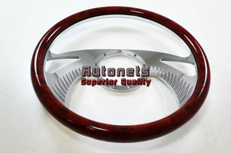 Wood veneer wrap boomerang gm chevy buick el camino aluminum steering wheel