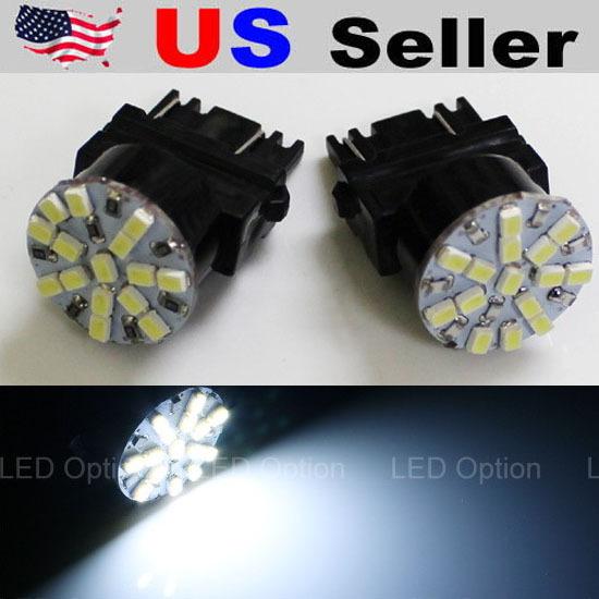 (2) xenon white 15-smd-5050 3156 3157 3457 4157 led car indicator light bulbs