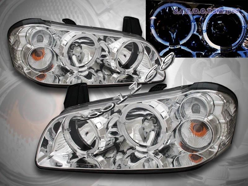 02 03 nissan maxima chrome two halo headlights