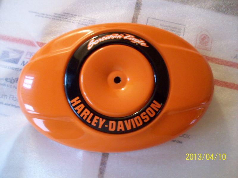Harley 96" inch screamin eagle air cleaner-gloss black/orange powder coat