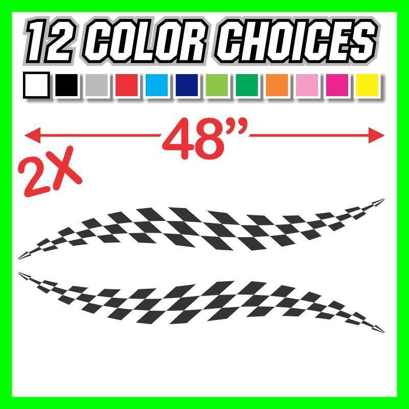 Checkered stripes decal trailer graphic mx go kart car rv semi boat race flag