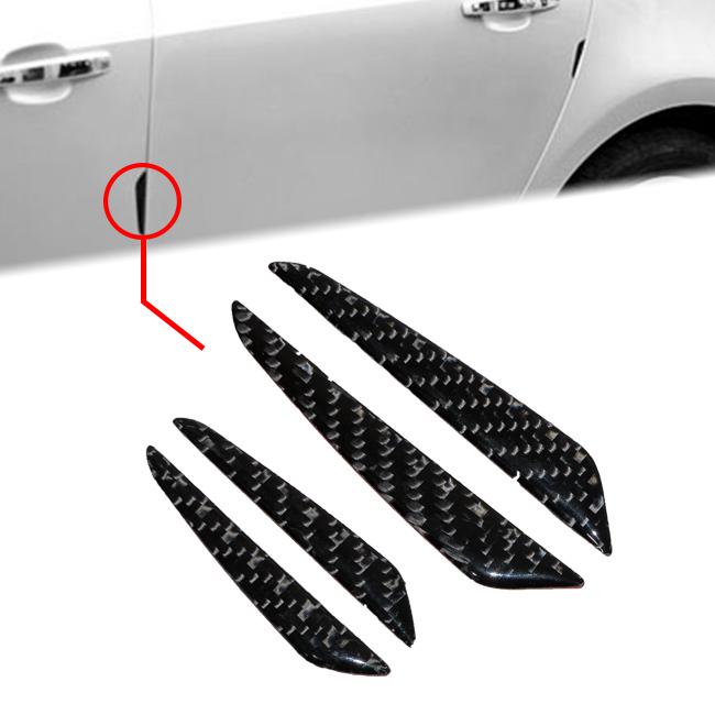 4 pcs carbon fiber car side door edge protection guard trim sticker strips 