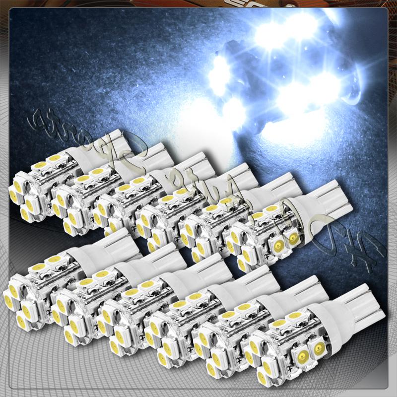 12x 12 smd t10 194 12v interior instrument panel gauge replacement bulbs - white
