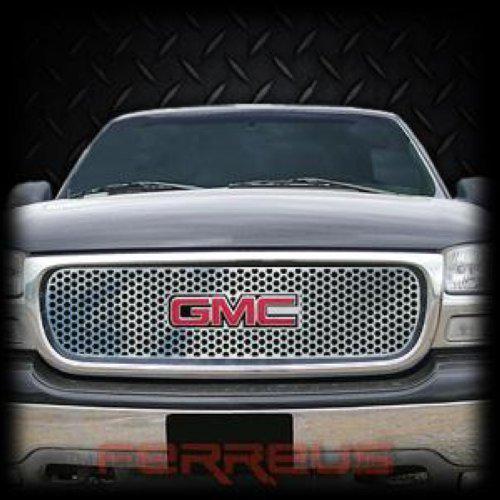 Gmc yukon & xl 00-06 circle punch polished stainless truck grill add-on