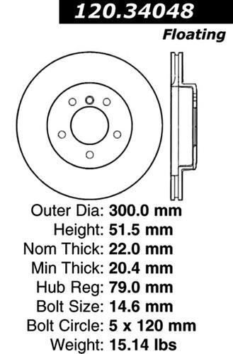 Centric-power slot 128.34048r stoptech sport rotors