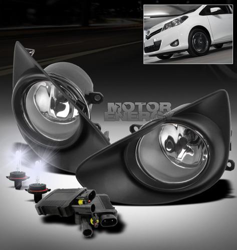 2012-2013 toyota yaris bumper driving fog lights w/50w hid 6000k+harness+switch