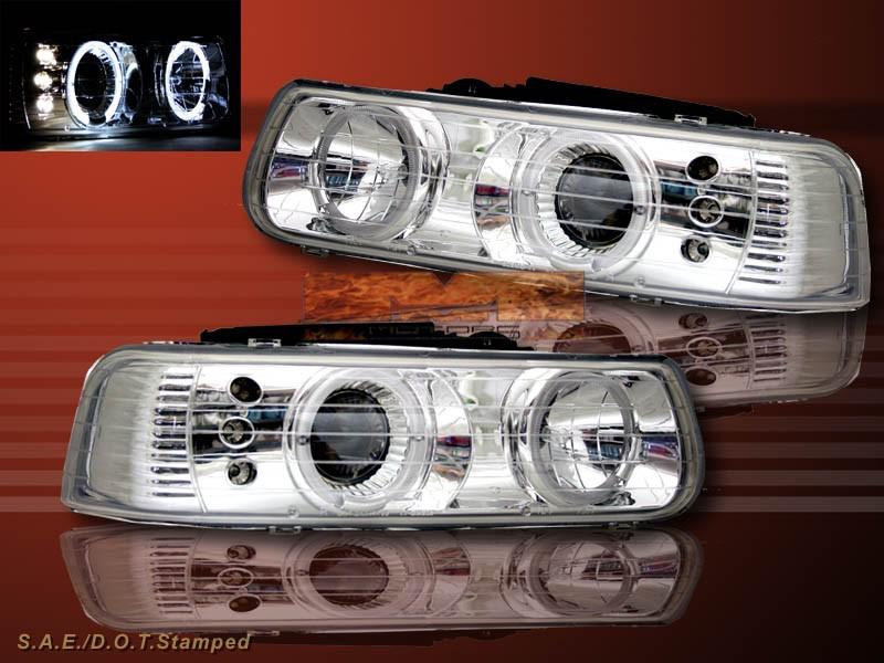 Purchase 99 02 CHEVROLET SILVERADO CHROME PROJECTOR HEADLIGHTS TWIN