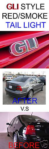 Depo 1999-2005 vw jetta / bora 4d sedan real gli style red / smoke tail lights