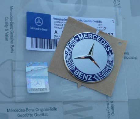 New oem mercedes benz flat laurel wreath hood badge emblem w/ adhesive backing