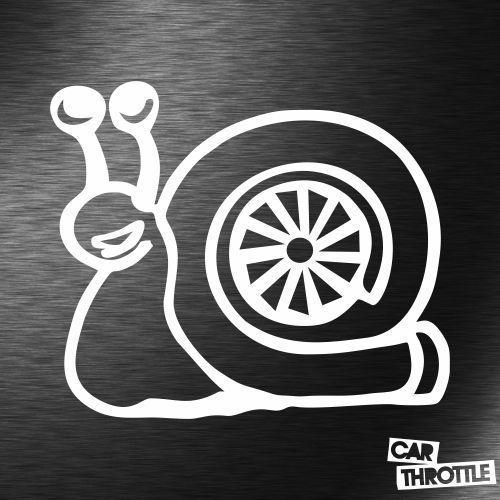 White turbo snail compressor boost turbocharger car memes throttle sticker decal