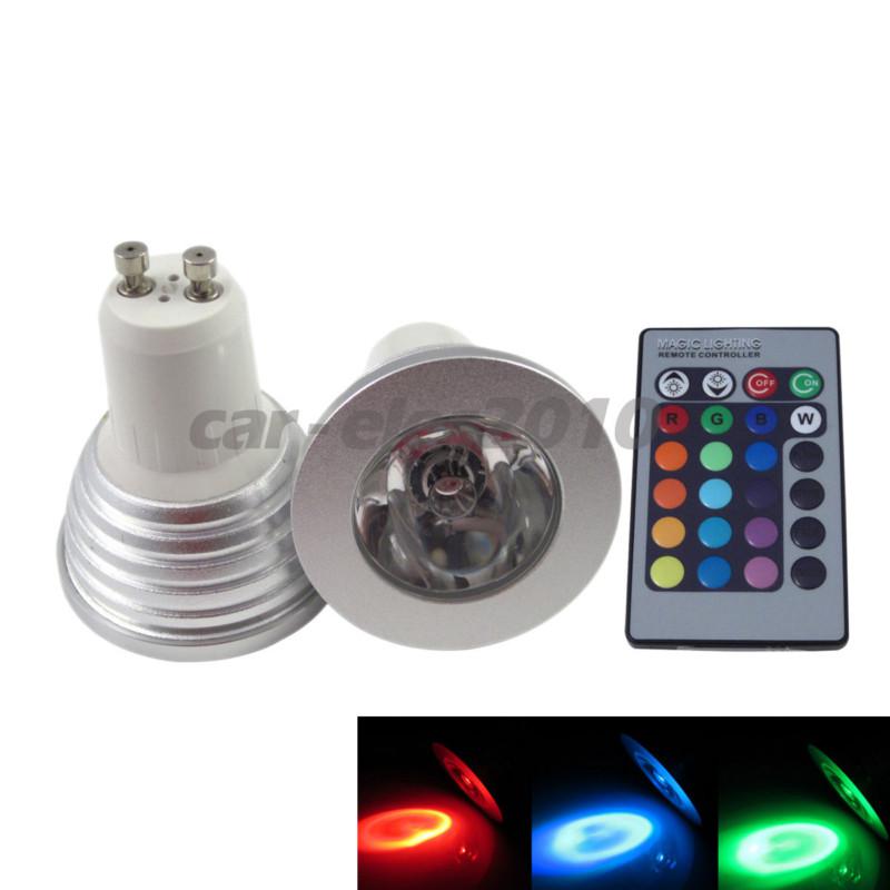 4w gu10 rgb led light bulb lamp ir remote spot party home xmas 16 color changing