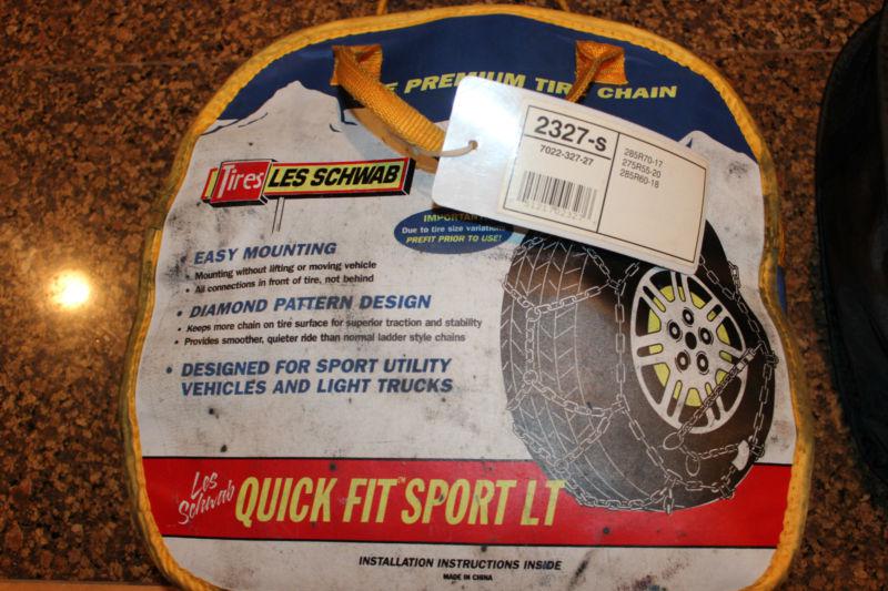 Les schwab snow tire chains quick fit sport  #2327-s - new  - 