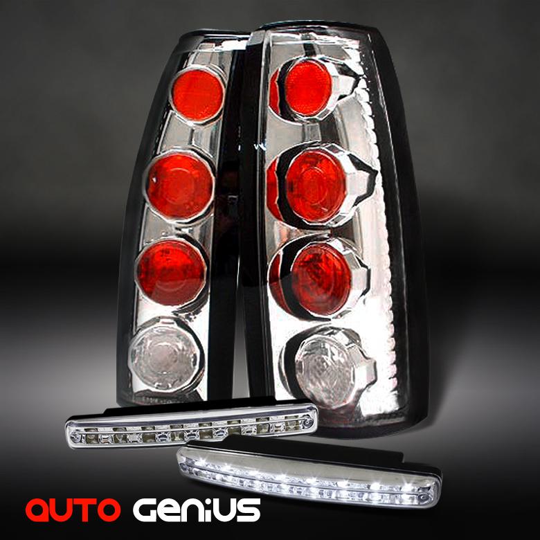 88-98 silverado yukon blazer tahoe c10 tail lamps + daytime led running lights