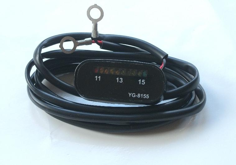 Universal motorcycle mini 12 volt led stick-on volt meter voltmeter