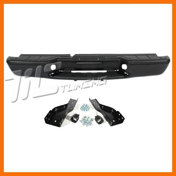 98-04 chevy s10 fleetside rear pad step bumper lic lamp bracket face bar new