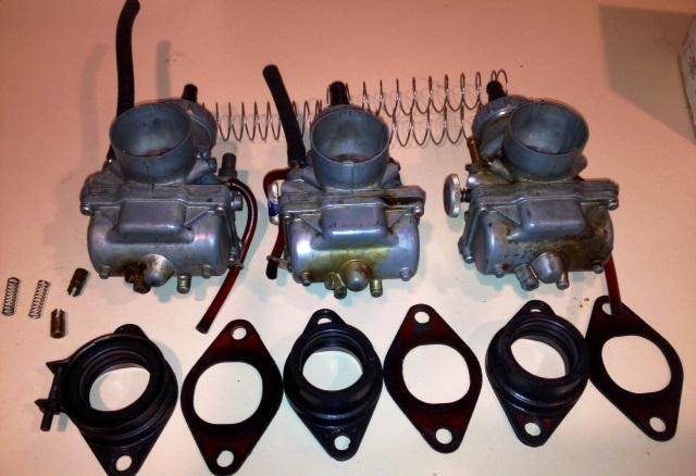 1972 kawasaki h2 carb set with boots mach iv carburetors denco tuning 72 triple