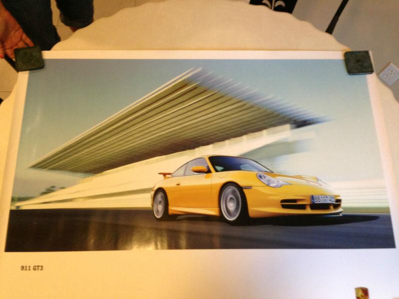 Porsche poster  yellow 911 gt3