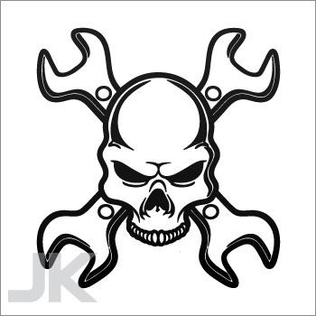 Decals sticker skull skulls crossbones wrenches 0502 abf77