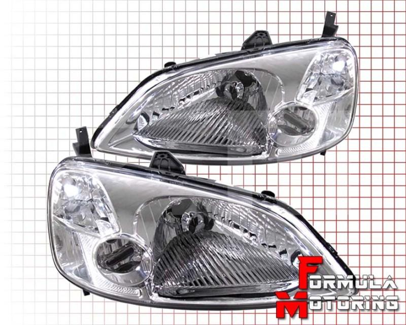 Honda civic 01-03 em2 es crystal chrome/clear headlights corner turn signal lamp