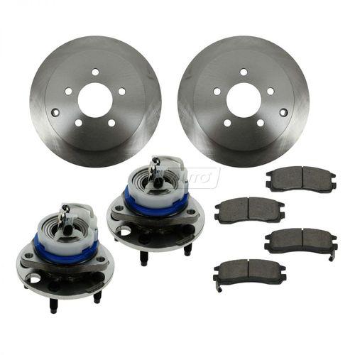 Rear wheel hub ceramic brake pad rotor kit set for buick chevy olds pontiac