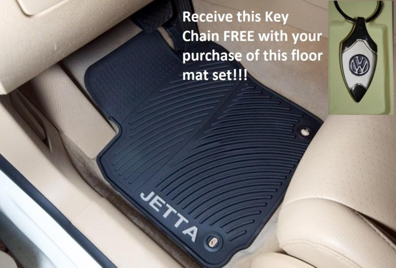 2005 to 2010 vw jetta mk5 rubber floor mats- real factory oem items - oval clips