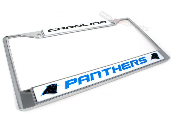 Carolina panthers nfl license plate metal chrome tag frame for auto car truck
