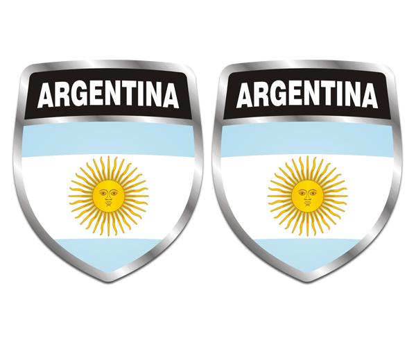 Argentina flag shield decal set 3"x2.5" argentinian vinyl car sticker zu1