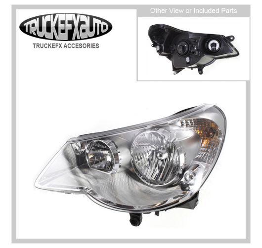 Ch2502178 new headlight driver side with bulbs clear lens halogen lh left hand