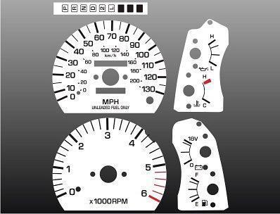 1993-1997 toyota landcruiser instrument cluster white face gauges 93-97