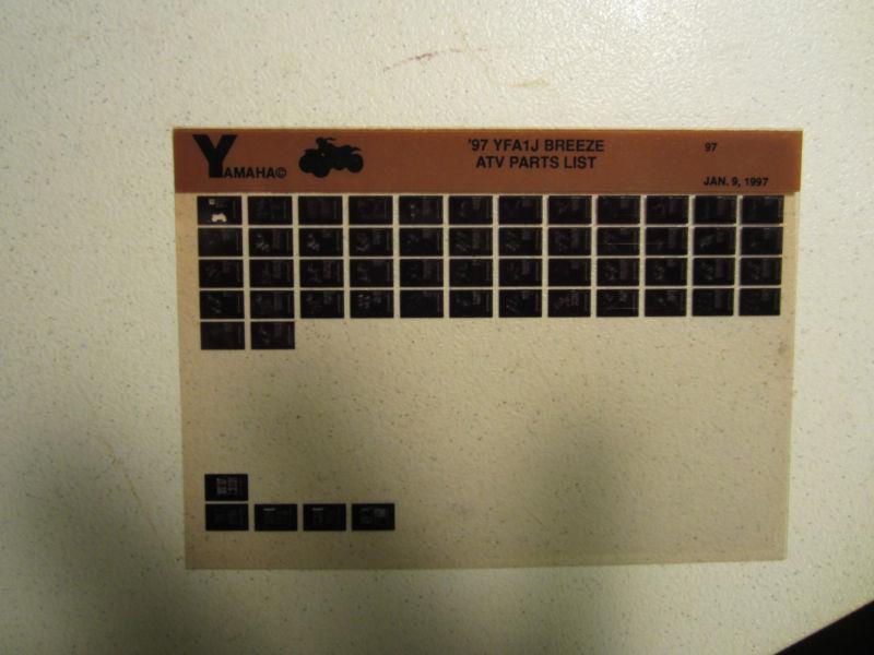 1997 yamaha atv yfa1j breeze microfiche parts list catalog yfa 1j